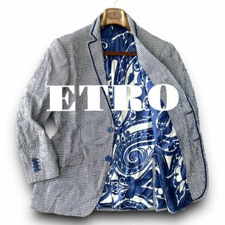 ETRO - A17 極美品 50『エトロ』ペイズリー シアサッカー テーラード ジャケット