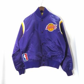 スターター(STARTER)のVINTAGE 90s NBA LAKERS STSDIUM JACKET SIZE M　ヴィンテージ エヌビーエー レイカーズ スタジアム ジャケット(スタジャン)