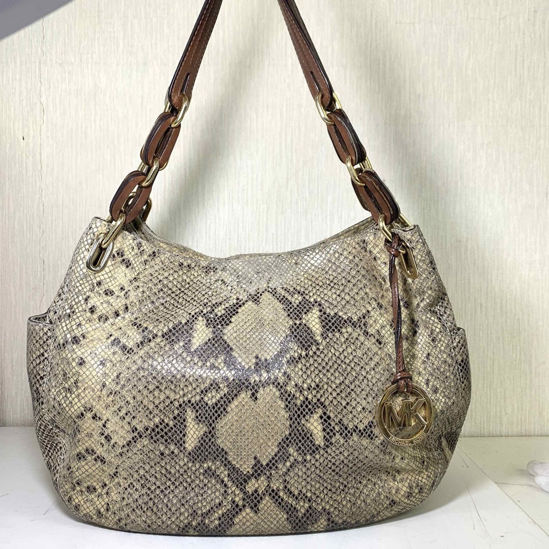 Q 美品 MICHAEL KORS 蛇革 トートバッグ Q 美品 MICHAEL KORS 蛇革 トートバッグ
