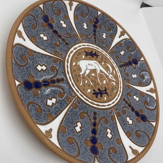 ギリシャ ロードス島飾り皿 ハンドメイド  Dakas Keramik