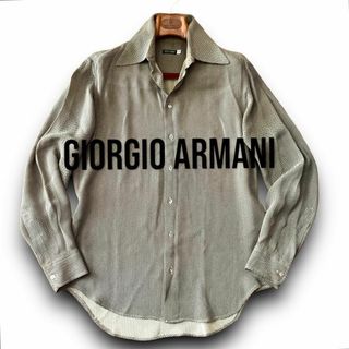 ジョルジオアルマーニ(Giorgio Armani)のA04 美品 XL『ジョルジオアルマーニ』レトロデザイン ビスコース 長袖シャツ(Tシャツ/カットソー(七分/長袖))