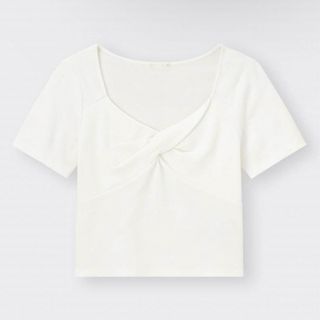 ジーユー(GU)のGU フロントツイストT 半袖 ホワイト(Tシャツ(半袖/袖なし))