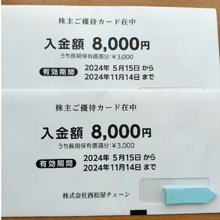 西松屋チェーン 株主優待カード 16000円分