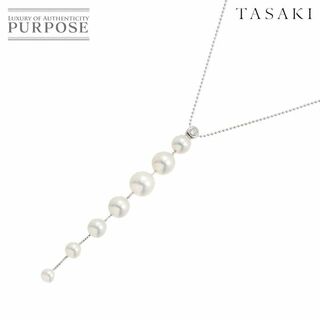 タサキ(TASAKI)のタサキ TASAKI アコヤ真珠 8.1-4.6mm ダイヤ 0.07ct ネックレス 45cm K18 WG ホワイトゴールド 750 田崎真珠 VLP 90231009(ネックレス)