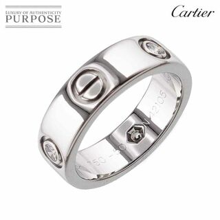 カルティエ(Cartier)のカルティエ Cartier ラブ #50 リング ハーフ ダイヤ K18 WG ホワイトゴールド 750 指輪 VLP 90232998(リング(指輪))