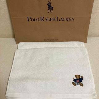 ラルフローレン(Ralph Lauren)のラルフローレン☆ポロベアフェイスタオル2枚セット　ホワイト(タオル/バス用品)