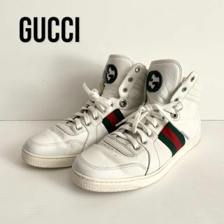 Gucci - 美品 『グッチ』 シェリーライン レザー ハイカット スニーカー サイズ7