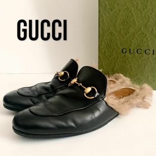 グッチ(Gucci)の美品 『グッチ』プリンスタウン ファー ローファー サンダル サイズ6.5(ブーツ)