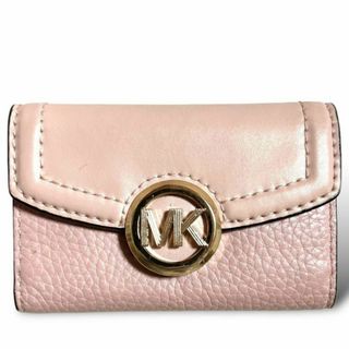 Michael Kors - 美品　マイケルコース キーケース　6連　レザー　MK ロゴ金具　ピンク　ゴールド