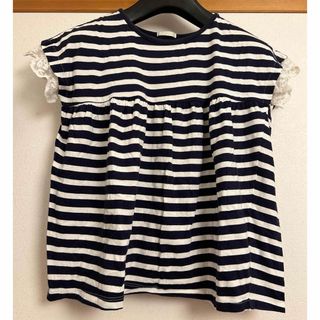 ジーユー(GU)のGU キッズ女の子ボーダーTシャツ150(Tシャツ/カットソー)