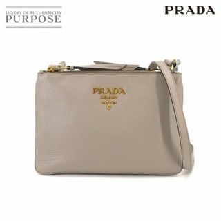 プラダ(PRADA)の新品同様 プラダ PRADA ショルダー バッグ レザー グレー ゴールド 金具 1BH046 VLP 90233903(ショルダーバッグ)