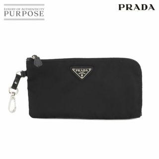 プラダ(PRADA)のプラダ PRADA ポーチ ナイロン サフィアーノレザー ブラック シルバー 金具 VLP 90234667(ポーチ)