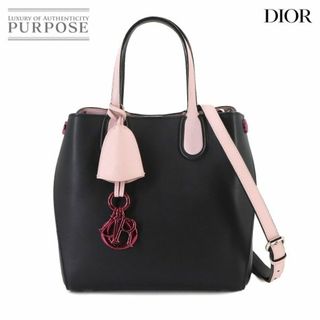 ディオール(Dior)の新品同様 クリスチャン ディオール Christian Dior アディクト 2way トート ショルダー バッグ レザー ブラック ピンク VLP 90235589(トートバッグ)