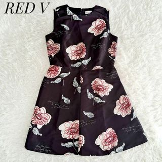 レッドヴァレンティノ(RED VALENTINO)のレッドヴァレンティノ 美品✨フラワープリントワンピース 大きいサイズ 44(ひざ丈ワンピース)