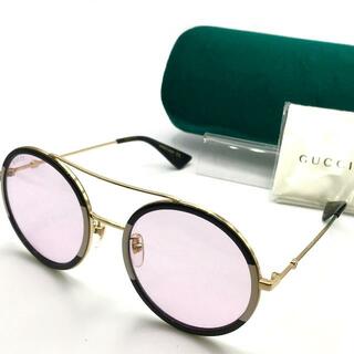 グッチ(Gucci)の美品 GUCCI グッチ アニマリエ ビー ラウンド サングラス アイウェア ブラック ゴールド a3853(サングラス/メガネ)