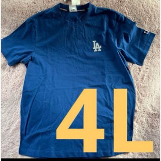 メジャーリーグベースボール(MLB)の4L！MLB ドジャース 大谷翔平 半袖 シャツ tシャツ　ブルー　刺繍(Tシャツ/カットソー(半袖/袖なし))