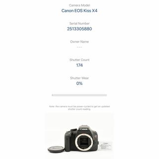 キヤノン(Canon)の14527ほぼ未使用 Canon EOS Kiss X4 ボディ 174ショット(デジタル一眼)