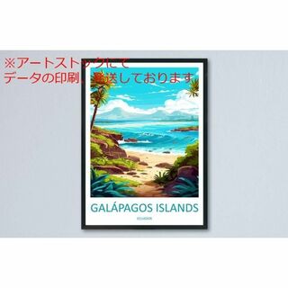mz ポスター A3 (A4も可) ガラパゴス諸島 トラベル ウォールアート ガ(印刷物)