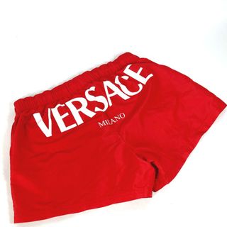 ヴェルサーチ(VERSACE)のヴェルサーチ VERSACE バックロゴプリント アパレル ボトムス スイムウエア ハーフパンツ ショートパンツ 水着 ナイロン レッド 未使用(水着)