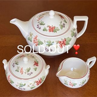 ウェッジウッド(WEDGWOOD)の【黒壺美品】ウェッジウッド★プロバンス★ティーポットセット(食器)