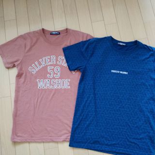 マックハウス(Mac-House)のTシャツ　半袖　2枚セット　Sサイズ　ネイビー　ブラウン(Tシャツ/カットソー(半袖/袖なし))