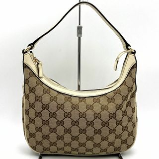 グッチ(Gucci)のGUCCI グッチ 154395 ハンドバッグ ショルダーバッグ ホワイト 白 ベージュ GG柄 GGキャンバス レザー レディース ウィメンズ ファッション 【中古】(ハンドバッグ)