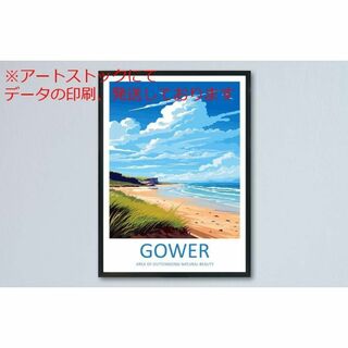 mz ポスター A3 (A4も可) ガワー半島トラベル ウォールアートガワー半島(印刷物)