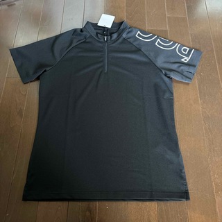 パーリーゲイツ(PEARLY GATES)のパーリーゲイツPGGメッシュ素材ハーフジッパーブラックシャツサイズ4(Tシャツ/カットソー(半袖/袖なし))