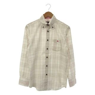 BURBERRY BLACK LABEL / バーバリーブラックレーベル | チェック ボタンダウンシャツ | 2 | ホワイト / ベージュ | メンズ(Tシャツ/カットソー(七分/長袖))