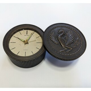 セイコー(SEIKO)のSEIKO セイコー　2JEWELS 　置時計　アンティーク(金属工芸)