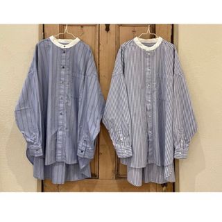 nest Robe - ネストローブ 美品☆コットン先染めストライプレリックオーバーシャツ