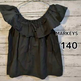 マーキーズ(MARKEY'S)の【MARKEY'S】フリル　ノースリーブ　チュニック　140cm　ブラック(Tシャツ/カットソー)