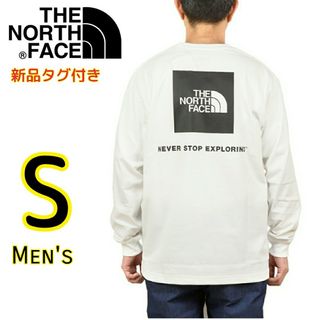 ザノースフェイス(THE NORTH FACE)のノースフェイス 長袖 Tシャツ S 白 バックスクエアロゴ(Tシャツ/カットソー(七分/長袖))