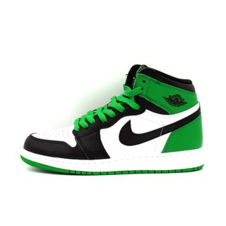 ナイキ(NIKE)のナイキ NIKE ■ 【 AIR JORDAN 1 RETRO HIGH GS Celtics Black and Lucky Green FD1437 031 】 エア ジョーダン 1 ハイ セルティックス ブラック アンド ラッキー グリーン スニーカー h0843(スニーカー)