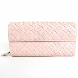 ボッテガヴェネタ(Bottega Veneta)のボッテガヴェネタ BOTTEGAVENETA 長財布 イントレチャート レザー ライトピンク レディース 送料無料【中古】 h29318a(財布)