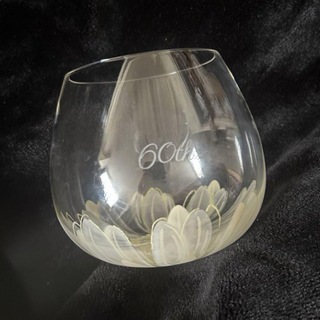 コロンとした ガラスグラス ガーベラ 60周年 還暦お祝い 希望 夢 花言葉(グラス/カップ)