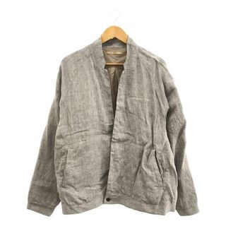 【美品】  AUGUSTE-PRESENTATION / オーギュストプレゼンテーション | × gourmet jeans グルメジーンズコラボ リネン スタンドカラージャケット | F | グレー | メンズ(その他)