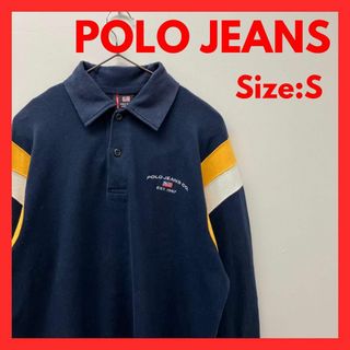 ラルフローレン(Ralph Lauren)の【美品】 ラルフローレン　ポロジーンズ　長袖　ポロシャツ　メンズ　ネイビー　S(ポロシャツ)