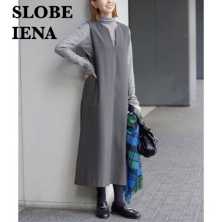 SLOBE IENA - SLOBE IENA　ツイルトロキーネックジャンパースカート　グレー　36