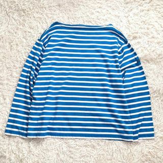 【美品】ウティ/OUTIL バスクシャツ　オーバーサイズ　長袖　ボーダー　青　白(Tシャツ/カットソー(七分/長袖))