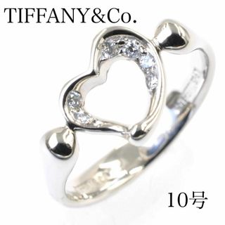 ティファニー(Tiffany & Co.)のティファニー オープンハート ６Pダイヤ プラチナリング 10号 (リング(指輪))