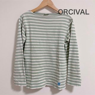 オーシバル(ORCIVAL)のORCIVAL フレンチバスクシャツ ボーダー SMOKE GREEN×ECRU(Tシャツ(長袖/七分))