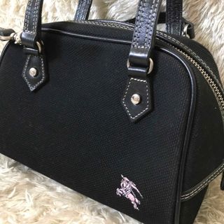 BURBERRY BLUE LABEL - バーバリーブルーレーベル　ミニボストンバッグ　ホースロゴ刺繍　2way 斜めがけ