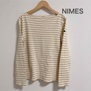 ニーム(NIMES)のNIMES 16/2ボーダー定番長袖プルオーバー  ECRU×BEIGE(Tシャツ(長袖/七分))