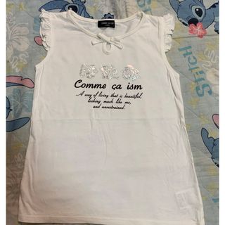 コムサイズム(COMME CA ISM)のコムサイズム　可愛い！袖なしトップス　袖フリルTシャツ  カットソー120(Tシャツ/カットソー)