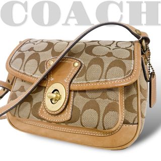 コーチ(COACH)の良品【コーチ】10556 ミニショルダーバッグ シグネチャー ターンロック(ショルダーバッグ)