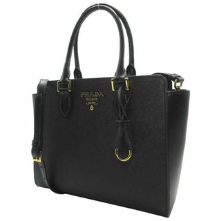 プラダ(PRADA)の【新品】プラダ バッグ ハンドバッグ 1BA113 SAFFIANO+SOFT C / NERO (ブラック) PRADA サフィアーノレザー×スムースレザー 金具ロゴ 2WAY 斜め掛け アウトレット レディース(ハンドバッグ)