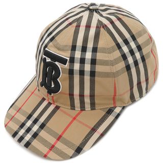 バーバリー BURBERRY キャップ TBロゴ ベースボール キャップ コットン ベージュ M シルバー金具 ノバチェック  8038504 【箱】【中古】