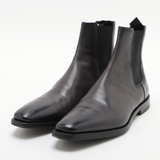 極美品 ベルルッティ レザー サイドゴア ブーツ チェルシー ショート 靴 シューズ 6.5 革靴 紳士 ブラック 黒 メンズ EEM AC26-10