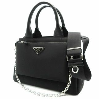 プラダ(PRADA)の【新品】プラダ バッグ ハンドバッグ 1BG364 TESSUTO+NAPPA / NERO (ブラック) PRADA ナイロン×ナッパレザー ショルダーポーチ(着脱可能) チェーンストラップ 2WAY 斜めr掛け アウトレット レディース(ハンドバッグ)